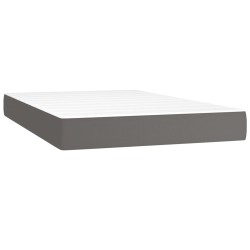 vidaXL Taschenfederkernmatratze Grau 120x200x20 cm Kunstleder
