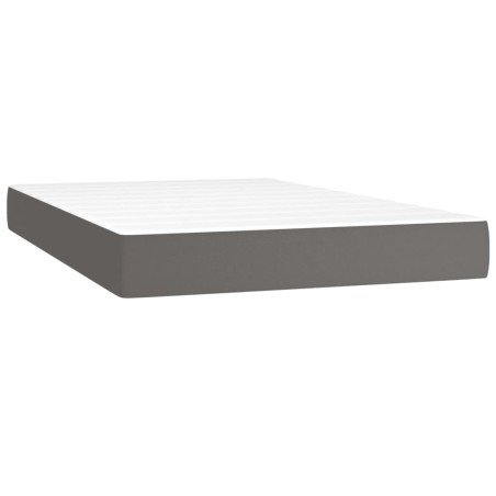 vidaXL Taschenfederkernmatratze Grau 120x200x20 cm Kunstleder