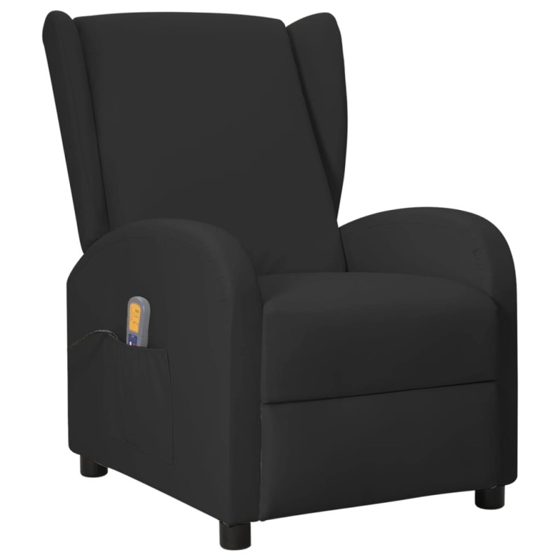 Ohrensessel mit Massagefunktion Schwarz Kunstleder Ohrensessel mit Massagefunktion Schwarz Kunstleder