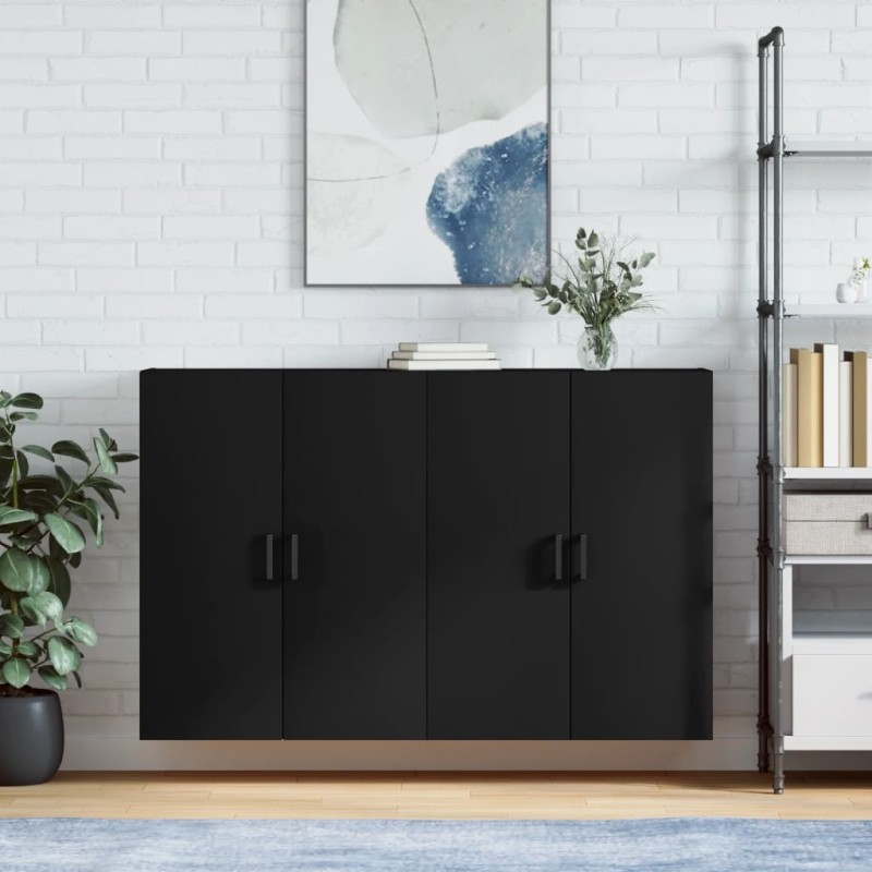 Wandschränke 2 Stk. Schwarz 69,5x34x90 cm Wandschränke 2 Stk. Schwarz 69,5x34x90 cm