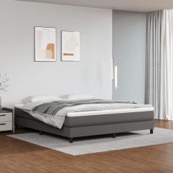 vidaXL Taschenfederkernmatratze Grau 160x200x20 cm Kunstleder