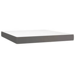vidaXL Taschenfederkernmatratze Grau 160x200x20 cm Kunstleder