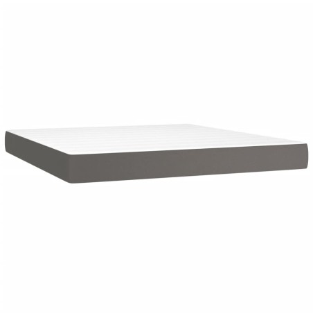 vidaXL Taschenfederkernmatratze Grau 160x200x20 cm Kunstleder