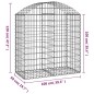 vidaXL Gabione mit Hochbogen 100x50x100/120 cm Verzinktes Eisen vidaXL Gabione mit Hochbogen 100x50x100/120 cm Verzinktes Eisen