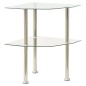 vidaXL Beistelltisch mit 2 Ablagen Transparent 38x38x50 cm Hartglas vidaXL Beistelltisch mit 2 Ablagen Transparent 38x38x50 cm Hartglas