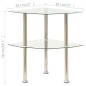 vidaXL Beistelltisch mit 2 Ablagen Transparent 38x38x50 cm Hartglas vidaXL Beistelltisch mit 2 Ablagen Transparent 38x38x50 cm Hartglas