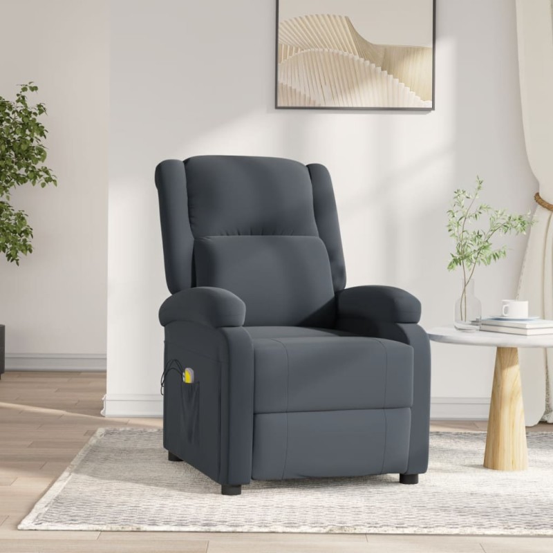 vidaXL Massagesessel Elektrisch Dunkelgrau Samt vidaXL Massagesessel Elektrisch Dunkelgrau Samt