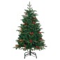 vidaXL Künstlicher Weihnachtsbaum Klappbar mit Zapfen Beeren 120 cm vidaXL Künstlicher Weihnachtsbaum Klappbar mit Zapfen Beeren 120 cm