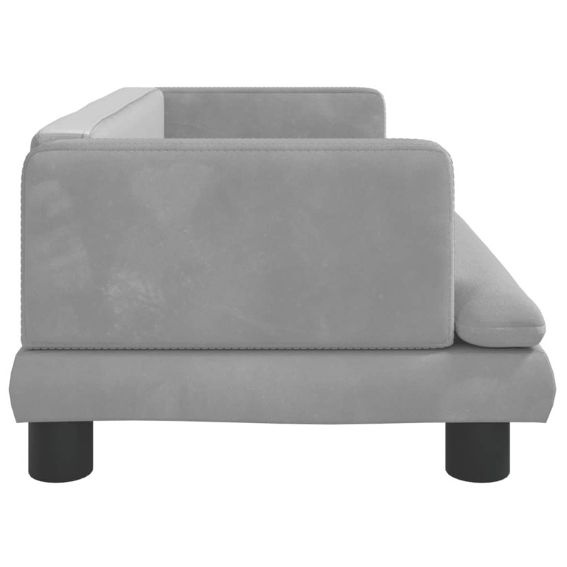 vidaXL Hundebett Hellgrau 80x45x30 cm Samt vidaXL Hundebett Hellgrau 80x45x30 cm Samt