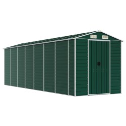 vidaXL Gerätehaus Grün 191x640x198 cm Verzinkter Stahl