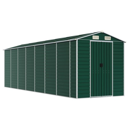 vidaXL Gerätehaus Grün 191x640x198 cm Verzinkter Stahl