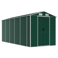 vidaXL Gerätehaus Grün 191x470x198 cm Verzinkter Stahl
