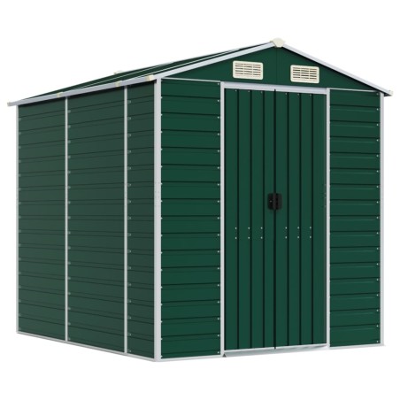 vidaXL Gerätehaus Grün 191x215x198 cm Verzinkter Stahl