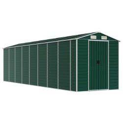 vidaXL Gerätehaus Grün 191x725x198 cm Verzinkter Stahl