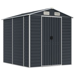 vidaXL Gerätehaus Anthrazit 191x215x198 cm Verzinkter Stahl