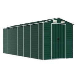 vidaXL Gerätehaus Grün 191x555x198 cm Verzinkter Stahl