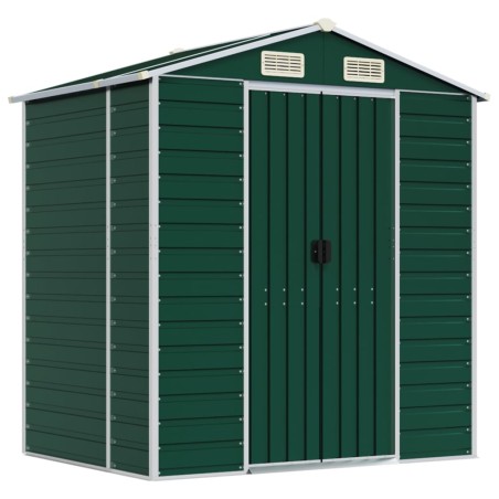 vidaXL Gerätehaus Grün 191x130x198 cm Verzinkter Stahl