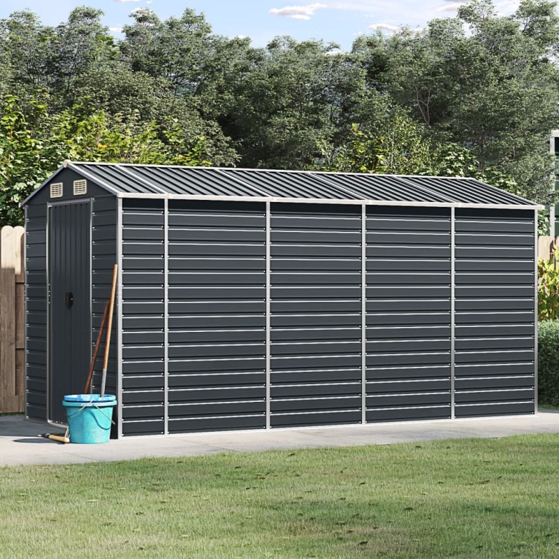 vidaXL Gerätehaus Anthrazit 191x385x198 cm Verzinkter Stahl vidaXL Gerätehaus Anthrazit 191x385x198 cm Verzinkter Stahl