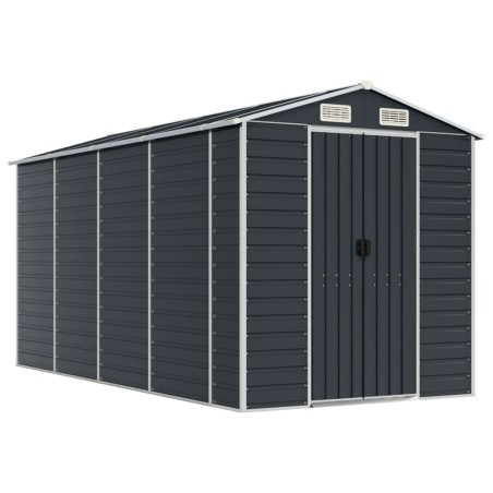 vidaXL Gerätehaus Anthrazit 191x385x198 cm Verzinkter Stahl