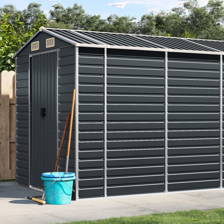 vidaXL Gerätehaus Anthrazit 191x470x198 cm Verzinkter Stahl