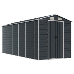 vidaXL Gerätehaus Anthrazit 191x470x198 cm Verzinkter Stahl