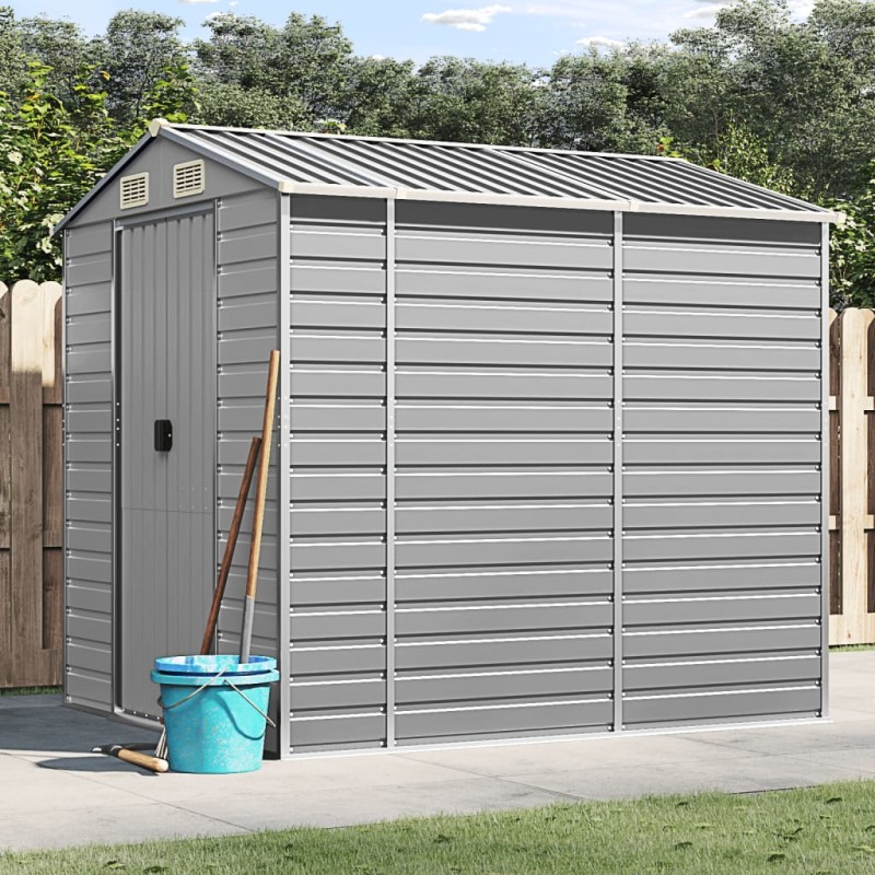 vidaXL Gerätehaus Hellgrau 191x215x198 cm Verzinkter Stahl vidaXL Gerätehaus Hellgrau 191x215x198 cm Verzinkter Stahl
