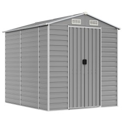 vidaXL Gerätehaus Hellgrau 191x215x198 cm Verzinkter Stahl