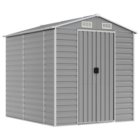 vidaXL Gerätehaus Hellgrau 191x215x198 cm Verzinkter Stahl