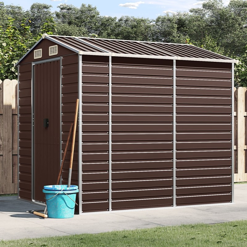 vidaXL Gerätehaus Braun 191x215x198 cm Verzinkter Stahl vidaXL Gerätehaus Braun 191x215x198 cm Verzinkter Stahl