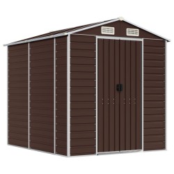 vidaXL Gerätehaus Braun 191x215x198 cm Verzinkter Stahl