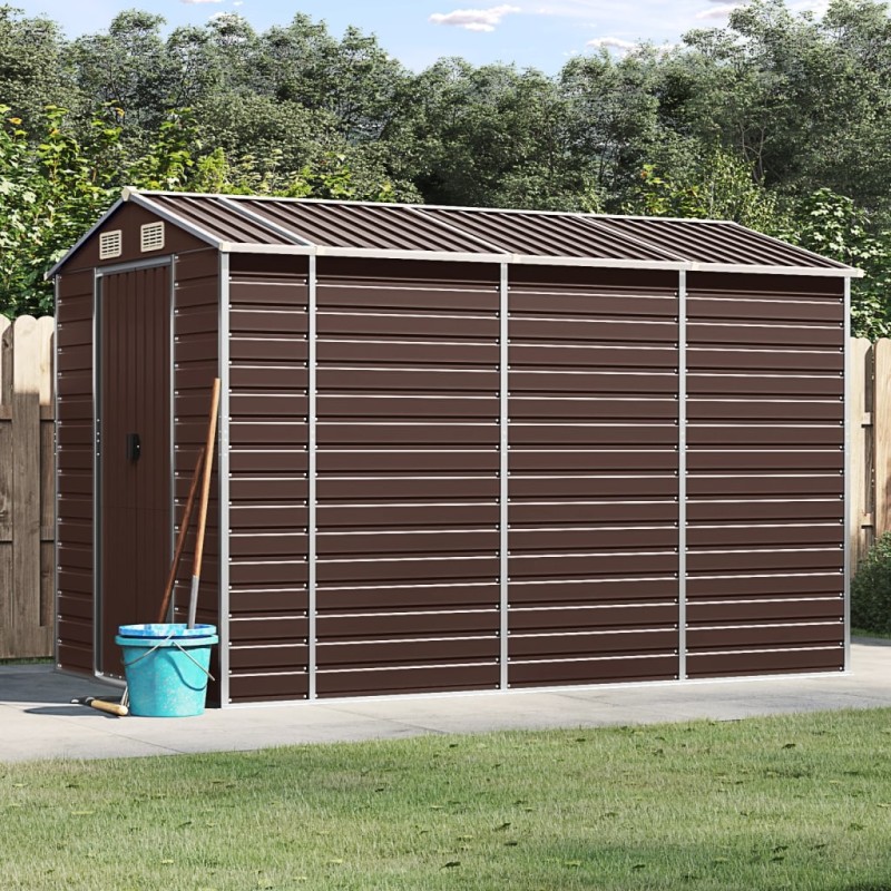 vidaXL Gerätehaus Braun 191x300x198 cm Verzinkter Stahl vidaXL Gerätehaus Braun 191x300x198 cm Verzinkter Stahl
