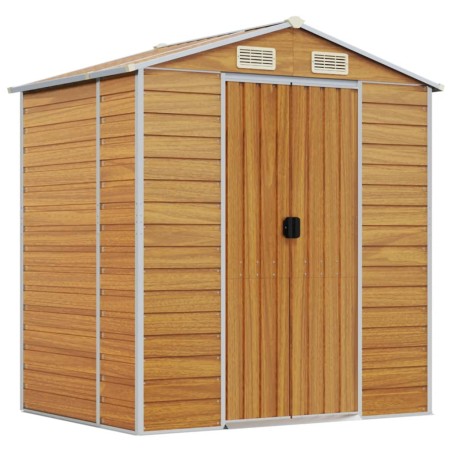 vidaXL Gerätehaus Hellbraun 191x130x198 cm Verzinkter Stahl