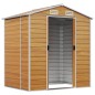 vidaXL Gerätehaus Hellbraun 191x130x198 cm Verzinkter Stahl vidaXL Gerätehaus Hellbraun 191x130x198 cm Verzinkter Stahl