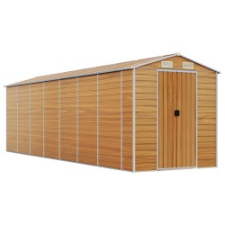 vidaXL Gerätehaus Hellbraun 191x640x198 cm Verzinkter Stahl