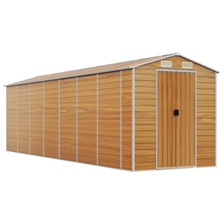 vidaXL Gerätehaus Hellbraun 191x640x198 cm Verzinkter Stahl