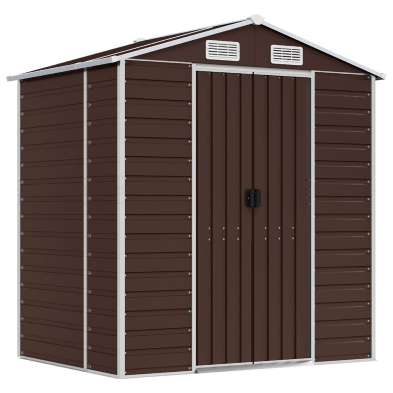 vidaXL Gerätehaus Braun 191x130x198 cm Verzinkter Stahl vidaXL Gerätehaus Braun 191x130x198 cm Verzinkter Stahl