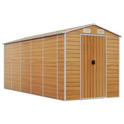 vidaXL Gerätehaus Hellbraun 191x470x198 cm Verzinkter Stahl