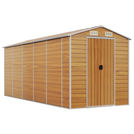 vidaXL Gerätehaus Hellbraun 191x470x198 cm Verzinkter Stahl