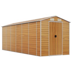 vidaXL Gerätehaus Hellbraun 191x555x198 cm Verzinkter Stahl