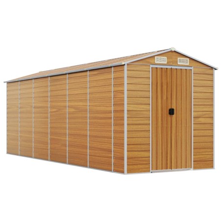 vidaXL Gerätehaus Hellbraun 191x555x198 cm Verzinkter Stahl
