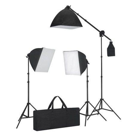 vidaXL Fotostudio-Set mit Softboxlichtern, Hintergründen und einem Reflektor