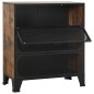 vidaXL Aufbewahrungsschrank Rustikal Braun 72x36x82 cm Metall und MDF vidaXL Aufbewahrungsschrank Rustikal Braun 72x36x82 cm Metall und MDF