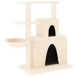vidaXL Kratzbaum mit Sisal-Kratzsäulen Creme 83 cm
