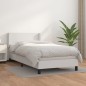 vidaXL Boxspringbett mit Matratze Weiß 100x200 cm Kunstleder vidaXL Boxspringbett mit Matratze Weiß 100x200 cm Kunstleder