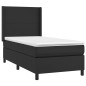vidaXL Boxspringbett mit Matratze Schwarz 90x200 cm Kunstleder vidaXL Boxspringbett mit Matratze Schwarz 90x200 cm Kunstleder