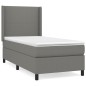 vidaXL Boxspringbett mit Matratze Dunkelgrau 100x200 cm Stoff vidaXL Boxspringbett mit Matratze Dunkelgrau 100x200 cm Stoff