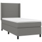 vidaXL Boxspringbett mit Matratze Dunkelgrau 100x200 cm Stoff vidaXL Boxspringbett mit Matratze Dunkelgrau 100x200 cm Stoff