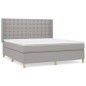 vidaXL Boxspringbett mit Matratze Hellgrau 180x200 cm Stoff vidaXL Boxspringbett mit Matratze Hellgrau 180x200 cm Stoff