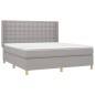 vidaXL Boxspringbett mit Matratze Hellgrau 180x200 cm Stoff vidaXL Boxspringbett mit Matratze Hellgrau 180x200 cm Stoff
