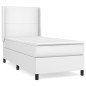 vidaXL Boxspringbett mit Matratze Weiß 100x200 cm Kunstleder vidaXL Boxspringbett mit Matratze Weiß 100x200 cm Kunstleder